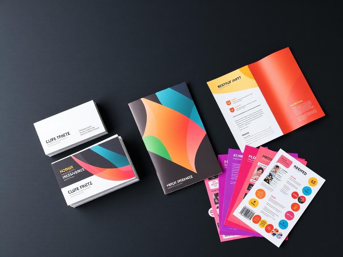 UV-printed business cards, leaflets, menus and marketing materials